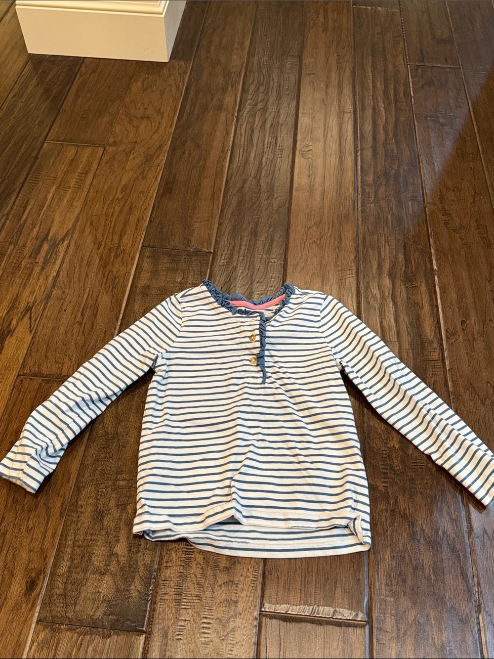 Boden Blue & White Striped Long-Sleeve Tee